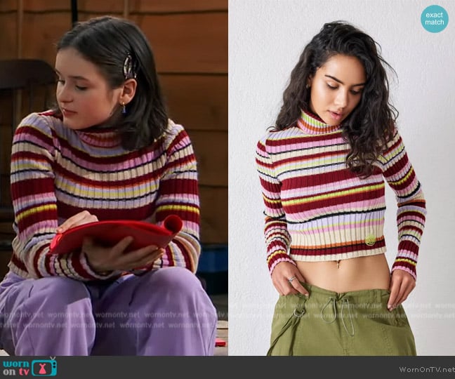 Urban Outfitters Striped Roll Neck Jumper worn by Winnie Webber (Shiloh Verrico) on Bunkd