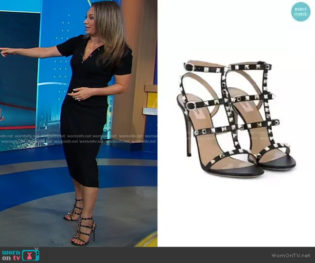 Valentino Garavani Rockstud Sandals worn by Ginger Zee on Good Morning America