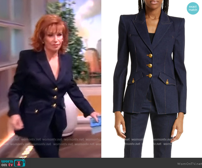 Veronica Beard Anoki Denim Dickey Jacket worn by Joy Behar on The View