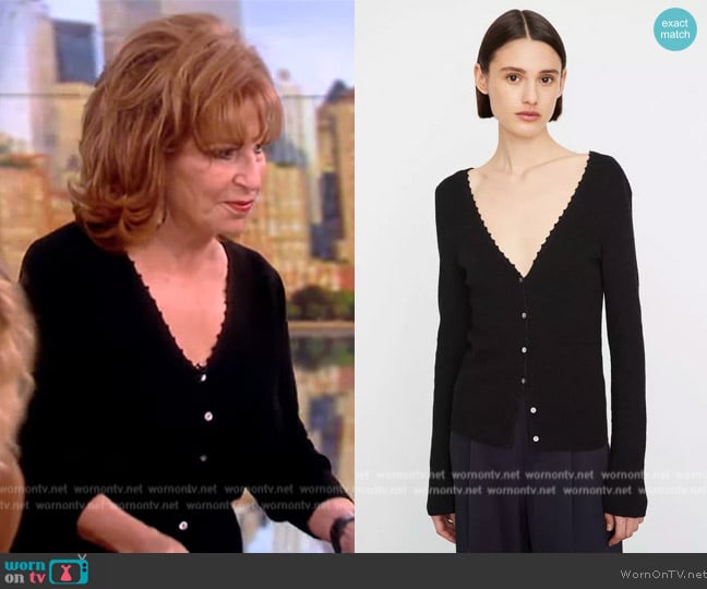 Vince Crochet-Trim Linen-Blend Cardigan worn by Joy Behar on The View