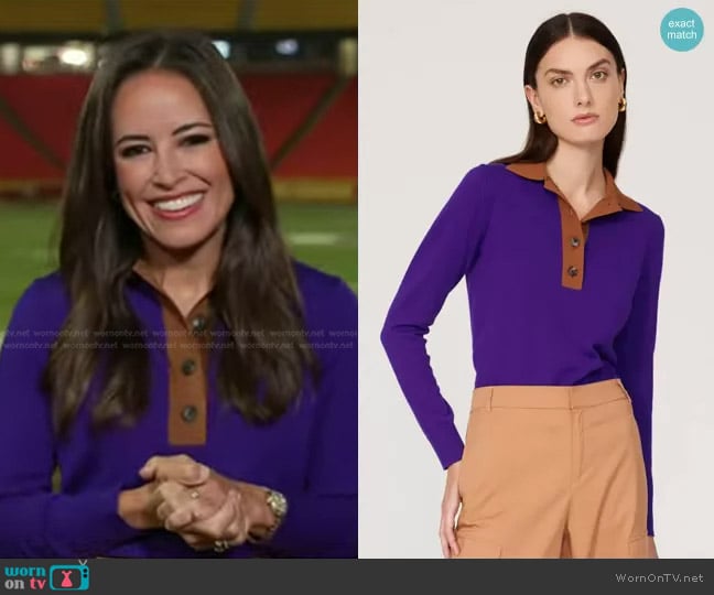 Tory Burch Wool Polo Sweater worn by Kaylee Hartung on Today