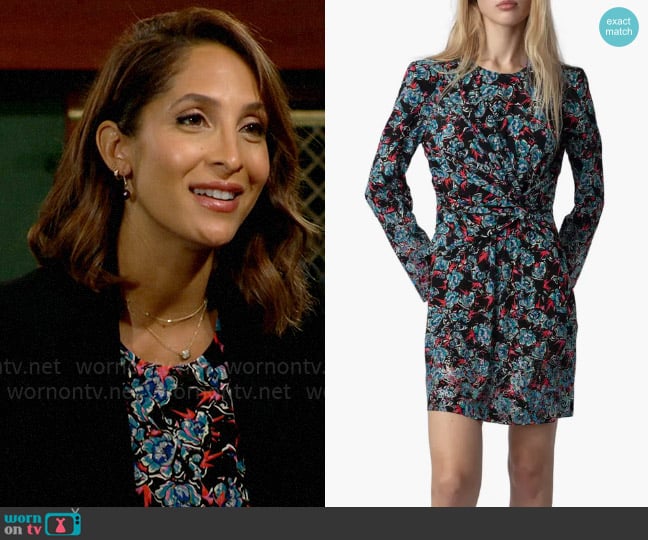 Zadig & Voltaire Radar Thunder Floral Dress worn by Lily Winters (Christel Khalil) on The Young and the Restless