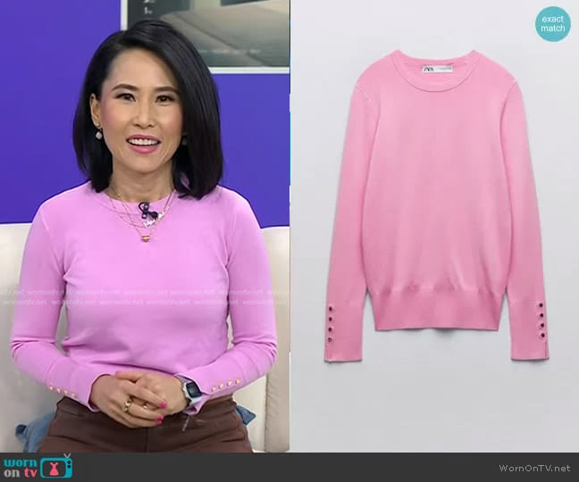 Zara Basic Knit Sweater worn by Vicky Nguyen on Today