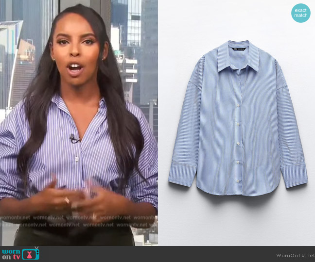 Zara Poplin Shirt worn by Mona Kosar Abdi on Extra