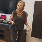 Tamra’s distressed tank and heart print sweatpants on The Real Housewives of Orange County