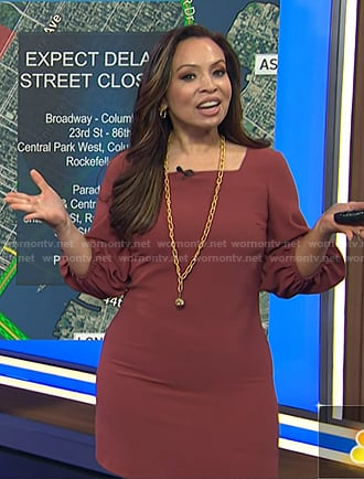 Adelle's pink square neck dress on Today