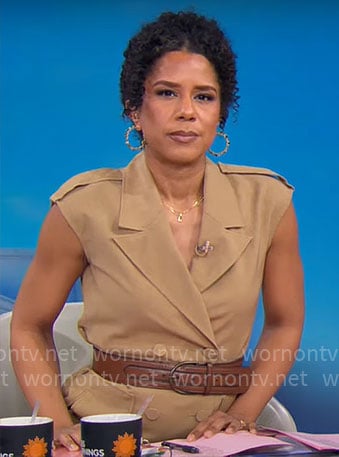 Adriana Diaz's sleeveless trench dress on CBS Mornings