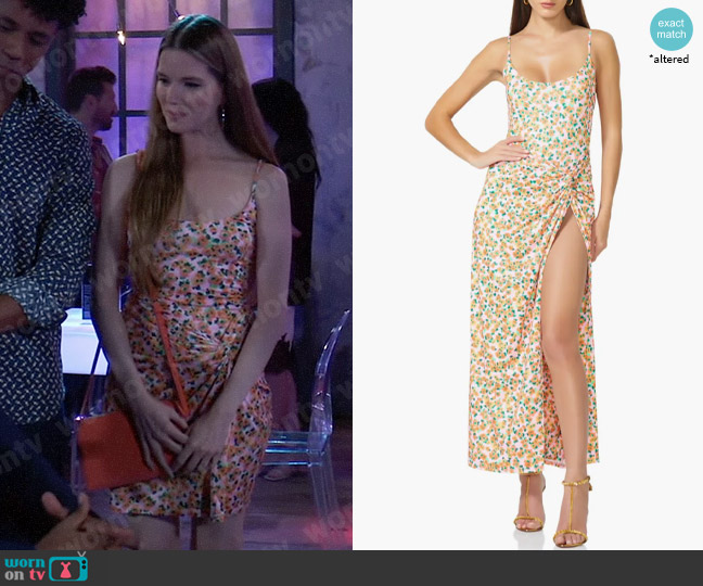 AFRM Delaney Dress in High Summer worn by Molly Lansing-Davis (Brooke Anne Smith) on General Hospital