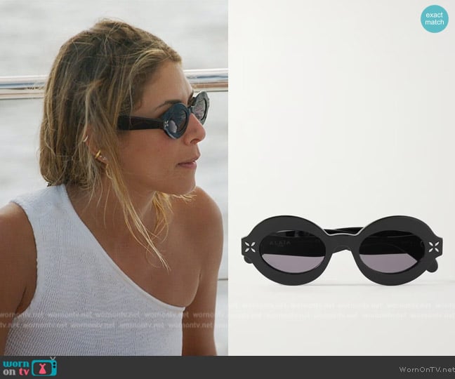 Alaia Oval-frame acetate sunglasses worn by Erin Lichy on The Real Housewives of New York City