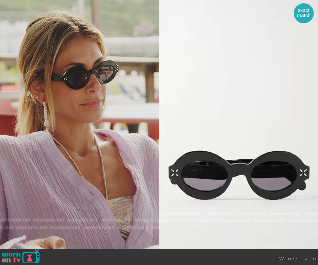 Alaia Oval-frame acetate sunglasses worn by Erin Lichy on The Real Housewives of New York City