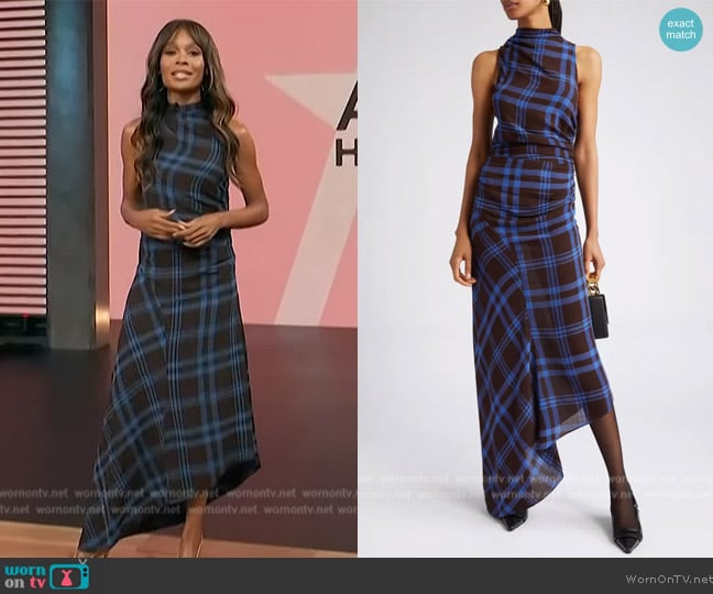  Iggy Asymmetric Mock Neck Dress A.L.C. worn by Zuri Hall on Access Hollywood