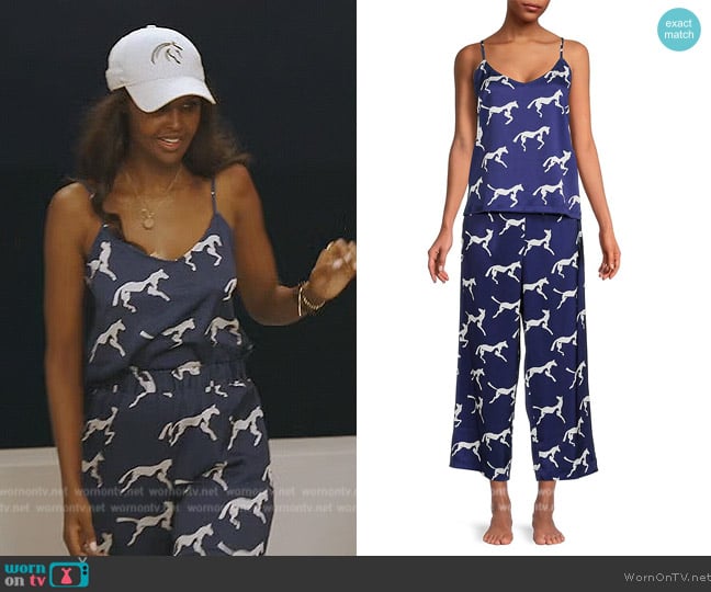 Alejandra Alonso Rojas Two-Piece Horse Print Pajama Set worn by Ubah Hassan on The Real Housewives of New York City