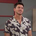 Alex’s black and white print shirt on Days of our Lives