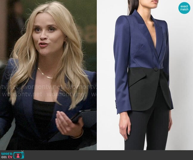 Alexander McQueen Two-tone Tailored Blazer worn by Bradley Jackson (Reese Witherspoon) on The Morning Show