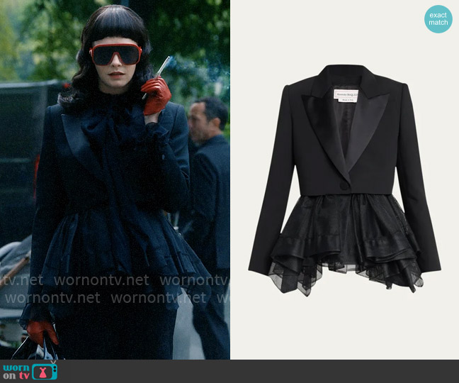 Alexander McQueen Peplum Tulle Single-Button Jacket worn by Ivy (Cara Delevingne) on American Horror Story