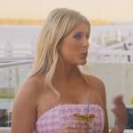 Alexandra’s pink houndstooth tweed dress on Selling the OC