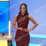 Alexis’s red sequin midi dress on The Price is Right