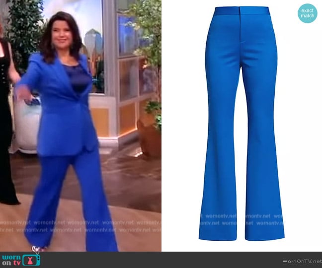 Alice + Olivia Deanna High Rise Bootcut Pants worn by Ana Navarro on The View