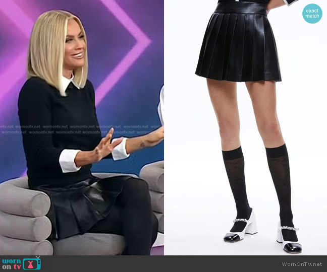 Alice + Olivia Pura Vegan Leather Pleated Skort worn by Jenny McCarthy on Today