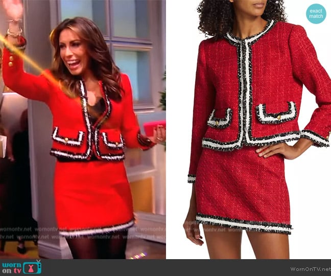 Alice + Olivia Landon Cropped Box Jacket worn by Alyssa Farah Griffin on The View