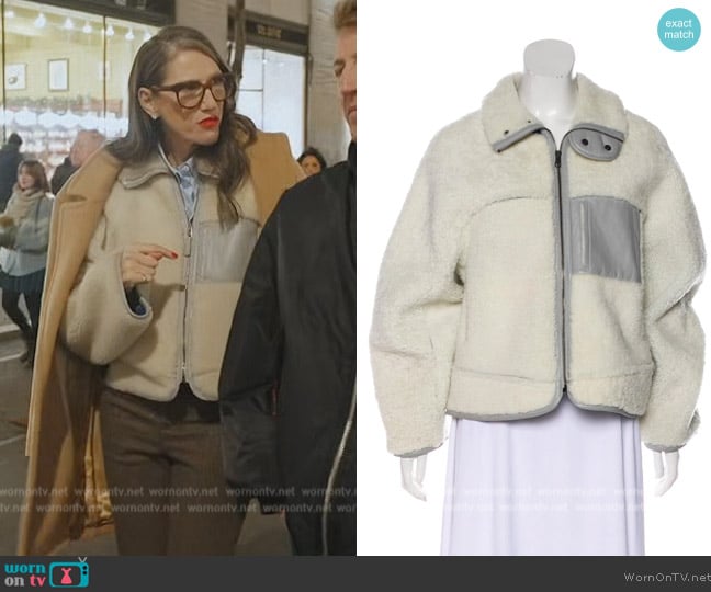 Altuzarra Zip Up Shearling Jacket worn by Jenna Lyons on The Real Housewives of New York City