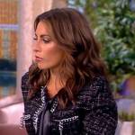 Alyssa’s black tweed chain embellished jacket on The View