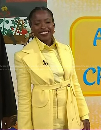 Amanda Gorman's yellow blazer jacket and shorts on Today