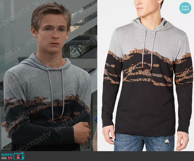 American Rag Tiger Camo Hoodie worn by Jake Spencer (Hudson West) on General Hospital