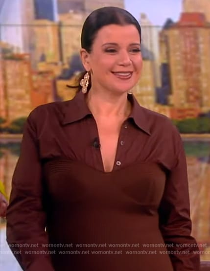 Ana’s brown corset dress on The View