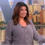 Ana’s gray feather sleeve cardigan on The View