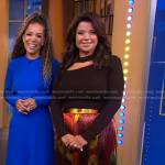 Ana Navarro’s brown cutout top and pleated skirt on Good Morning America