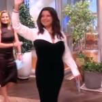 Ana’s black and white shirtdress on The View