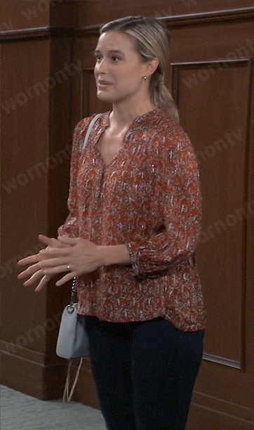 Andrea's red printed top on General Hospital