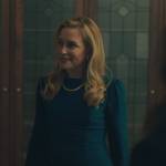 Andy’s teal puff sleeve dress on Billions