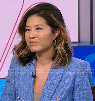 Angela Cenedella's blue tweed blazer on NBC News Daily