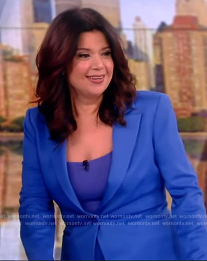 Ana's blue blazer and pants on The View