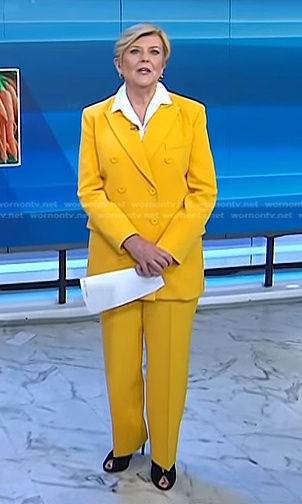 Anne's yellow double breasted blazer and pants on Today