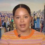 Antonia Hylton’s orange print top on NBC News Daily