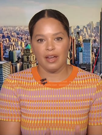 Antonia Hylton’s orange print top on NBC News Daily