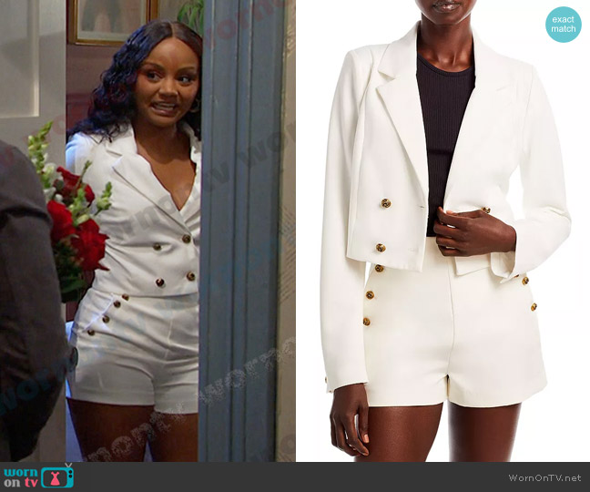 WornOnTV: Chanel’s white cropped blazer and shorts on Days of our Lives ...