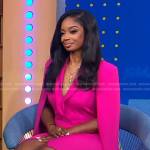 Arian Simone’s pink cape blazer dress on Good Morning America