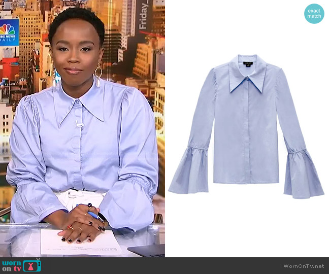 As by DF Marin Bell Sleeve Blouse worn by Zinhle Essamuah on NBC News Daily