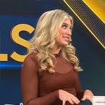 Ashley Bellman’s brown mesh dress on CBS Mornings