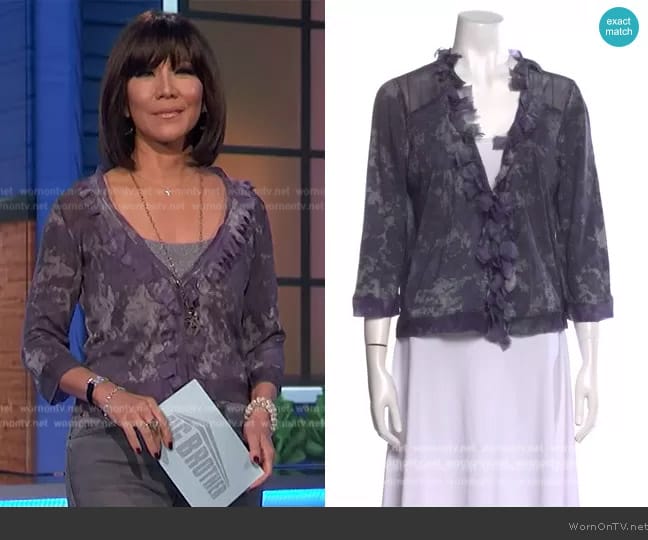 Avant Toi Silk Tie Dye Sweater worn by Julie Chen on Big Brother