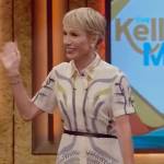 Barbara Corcoran’s denim puff sleeve dress on Live with Kelly and Mark