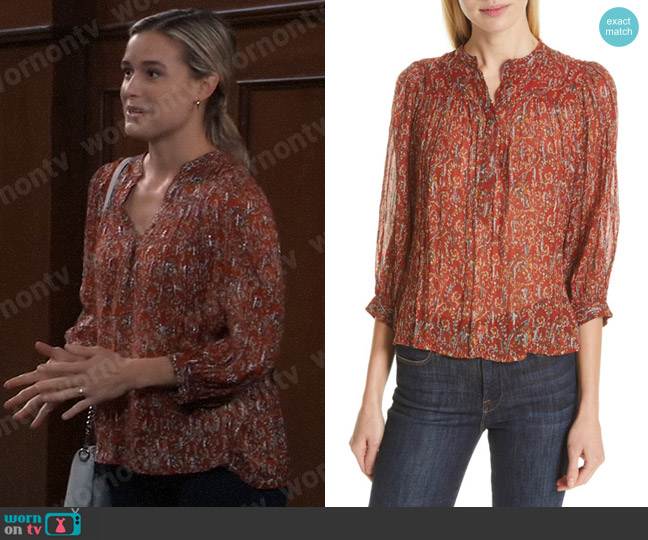 ba&sh Colline Top worn by Andrea Gates (Lily Anne Harrison) on General Hospital