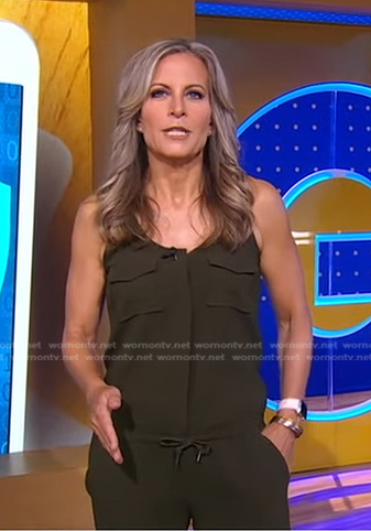 Becky Worley's military green jumpsuit on Good Morning America