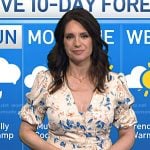 Maria’s beige floral v-neck dress on Today