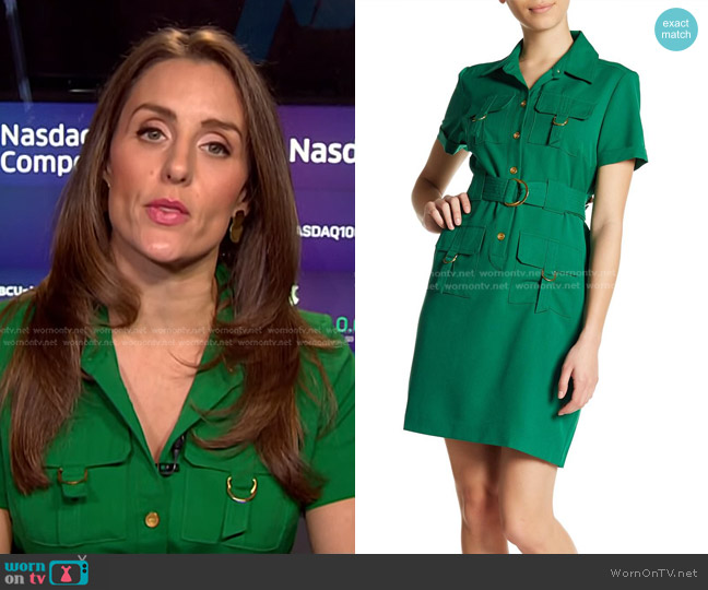 Sharagano Belted Shirt Dress worn by Kristina Partsinevelos on NBC News Daily