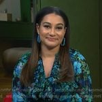 Morgan’s blue floral ruffled blouse on NBC News Daily